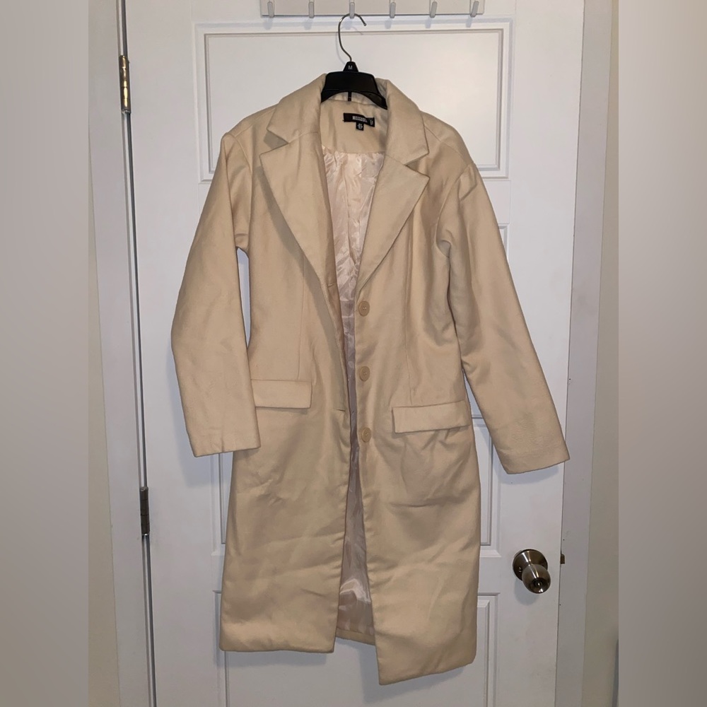 Missguided beige pea coat